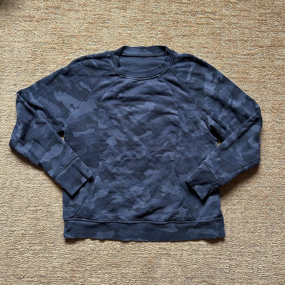 Lululemon Scuba Crew Neck Sweatshirt – Black/Gray Camo – Women's Size 16
